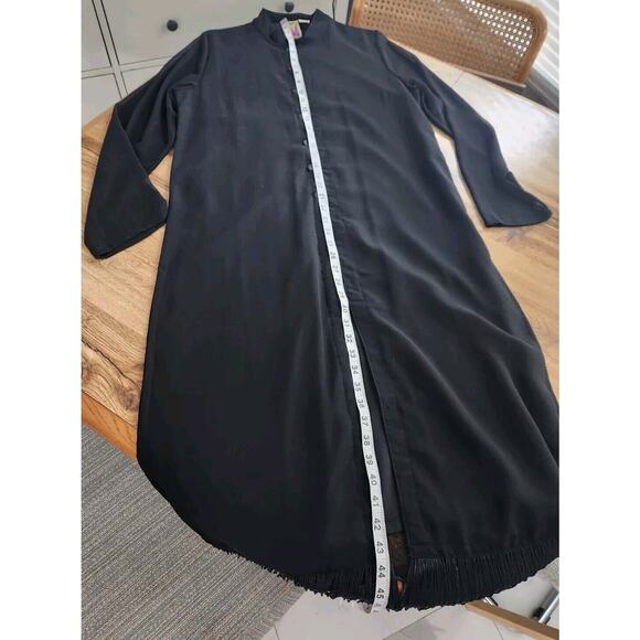 Anthony Original S Asian Style Duster Kimono Cover Up With Fringes And Sequins - Picture 8 of 9